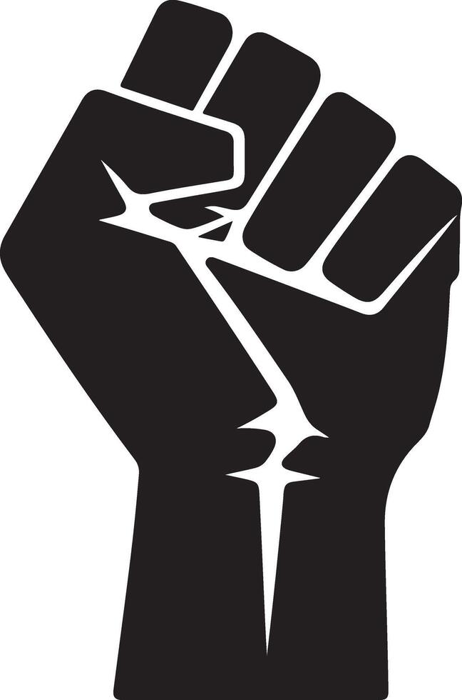 Bold and Strong Raised Fist Silhouette Images vector