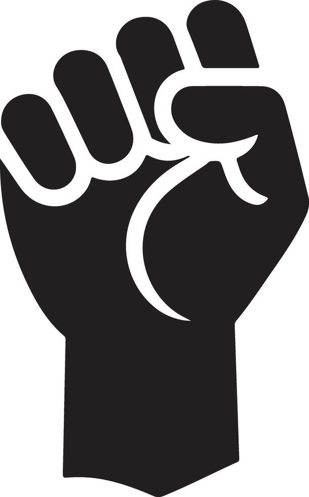 Strong Raised Fist Silhouette for Social Campaigns vector
