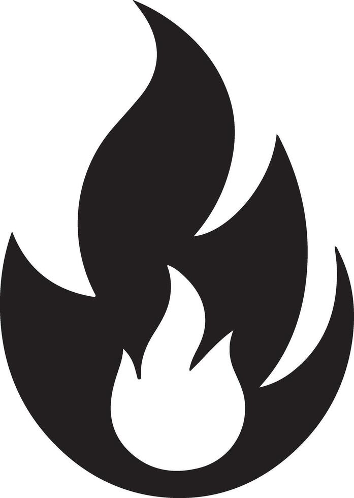 silhouette fire flame bright danger icon illustration vector