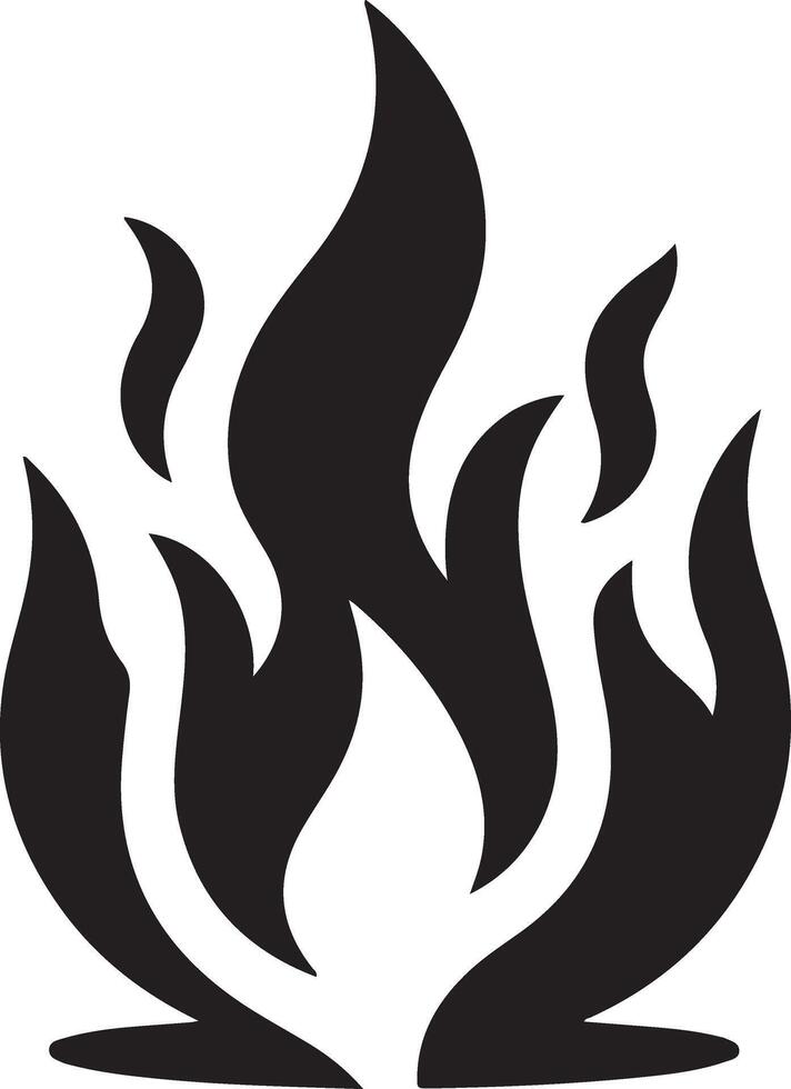 Black Flame Icon On A White Background vector