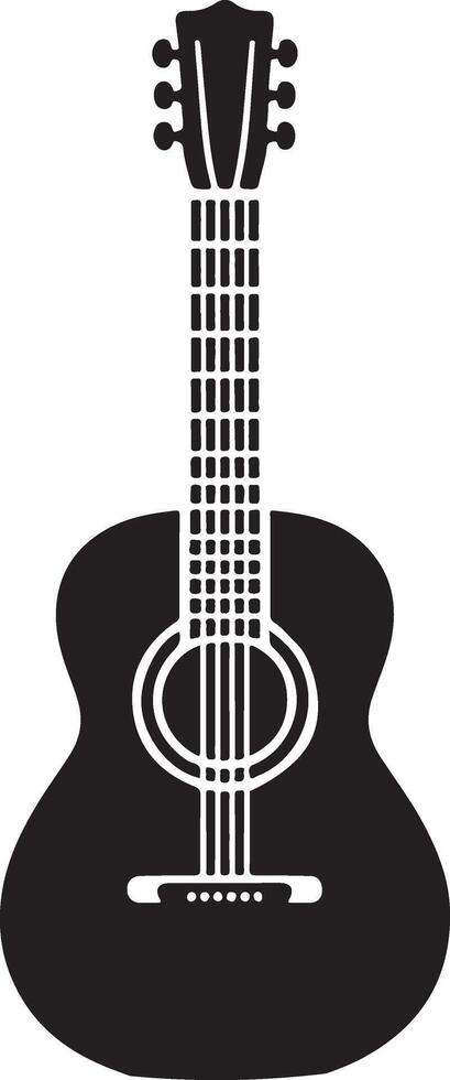 Acoustic Guitar Black Silhouette Music Instrument vector
