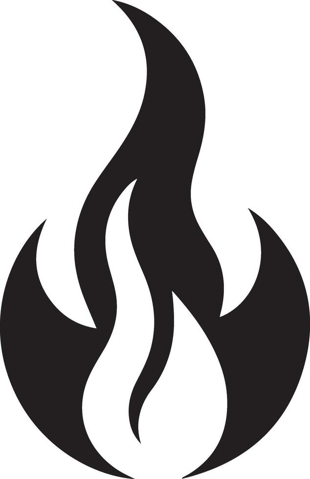 Fire Flame Silhouette. Simple Fire Icon vector