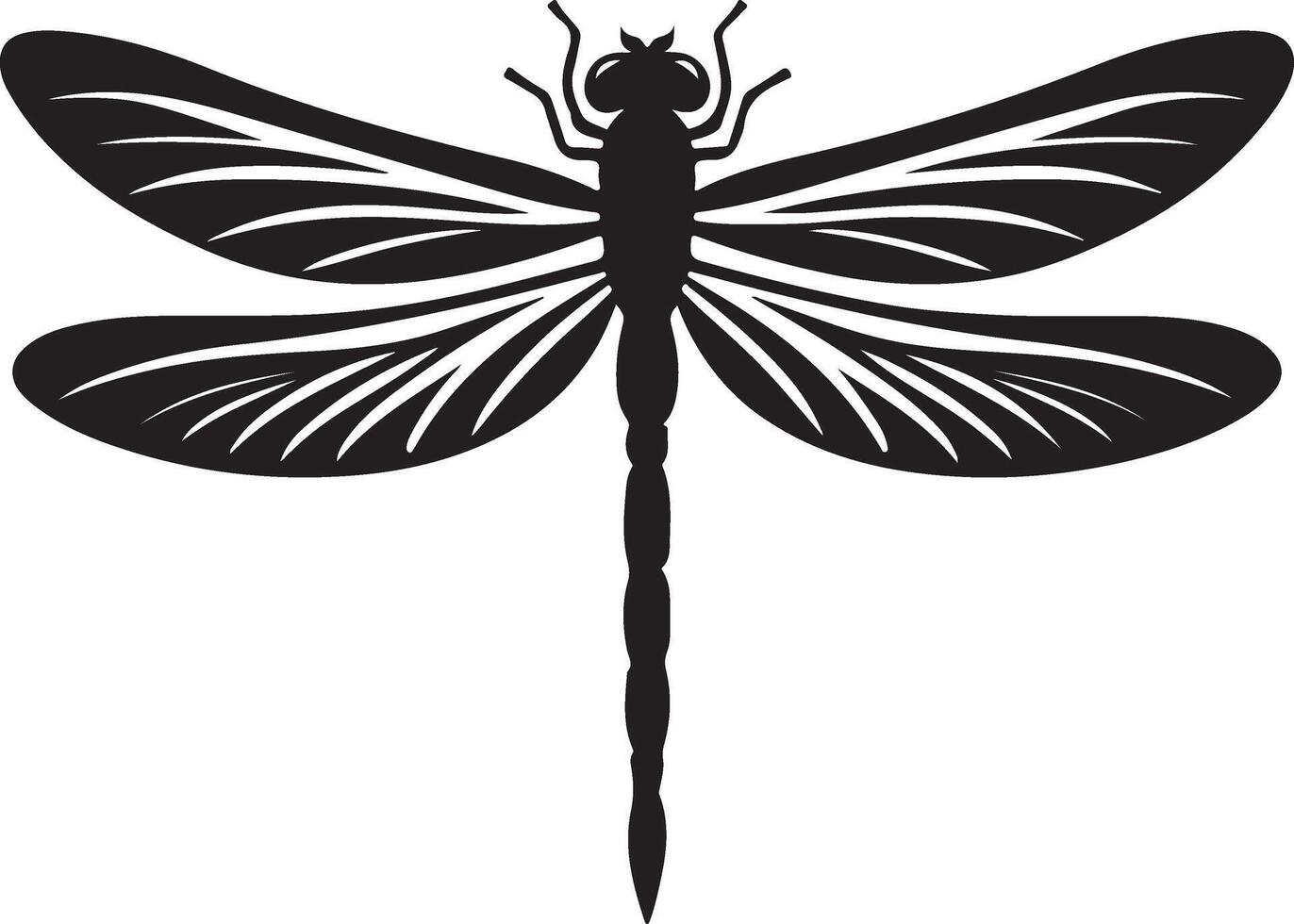 Silhouette of dragon-fly stock vector