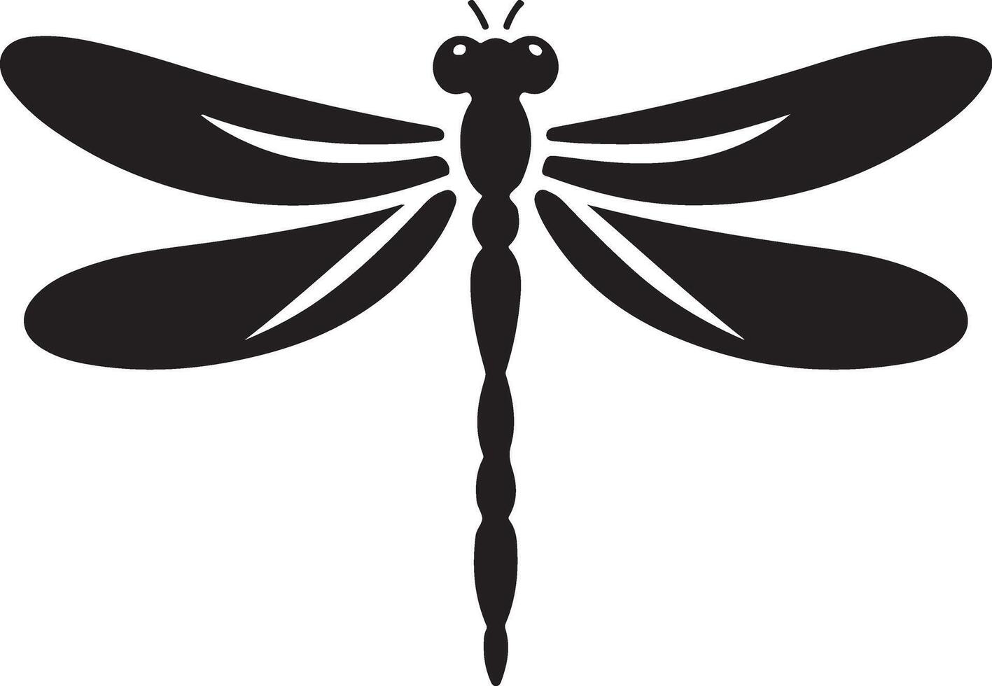 Silhouette dragonfly black pattern icon vector