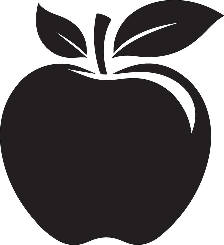 Apple Silhouette Monogram, Fruit Free vector