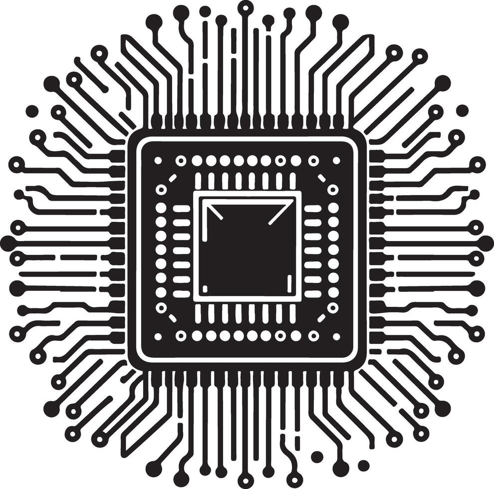 Processor chip brain Stock Image vector
