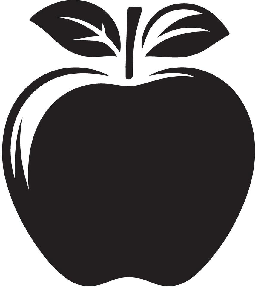 Top 50 Apple Silhouette Images You Must See vector
