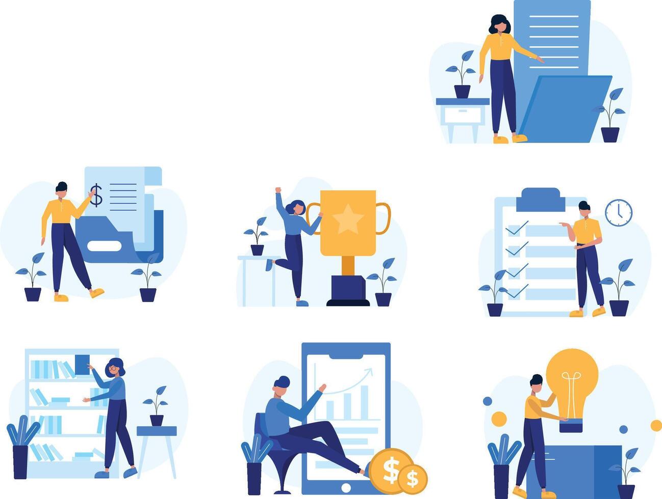 Start Up Activity Illustration Set vector