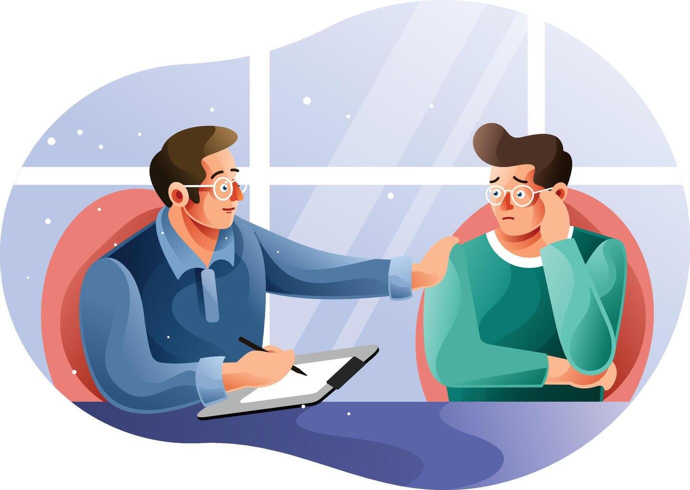 Psychotherapy session with a patient vector