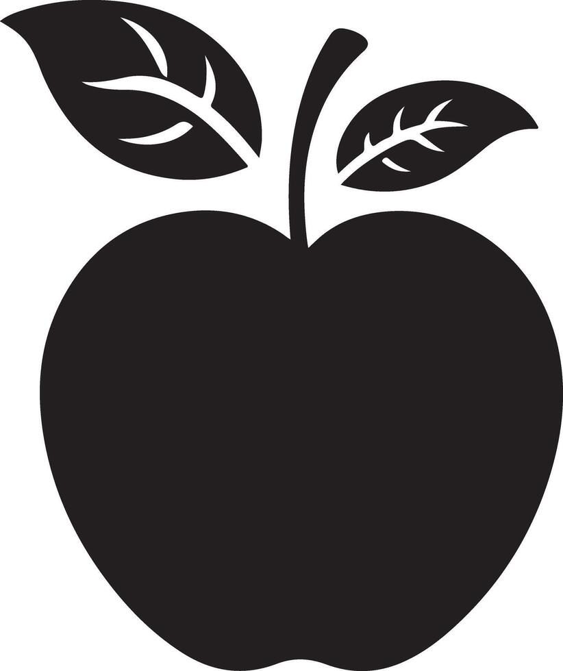 High-Res Apple Silhouette Images Available for Download vector