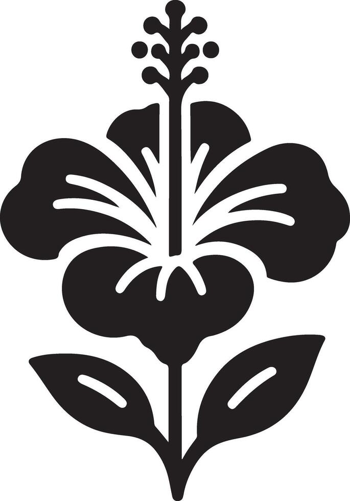 Silhouette of a hibiscus flower vector
