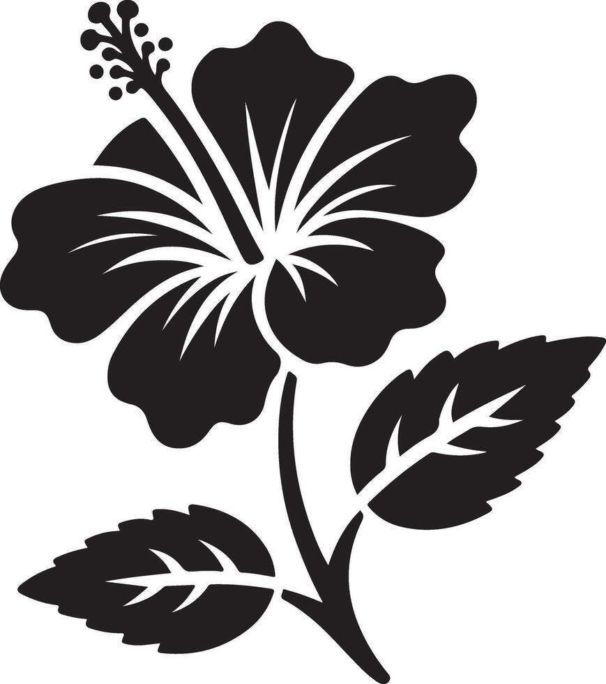 Hibiscus black and white template vector