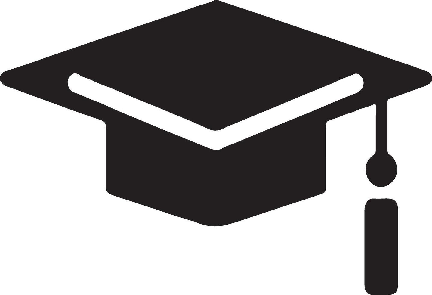 Graduation Cap Flat Web Icon Silhouette Stock vector