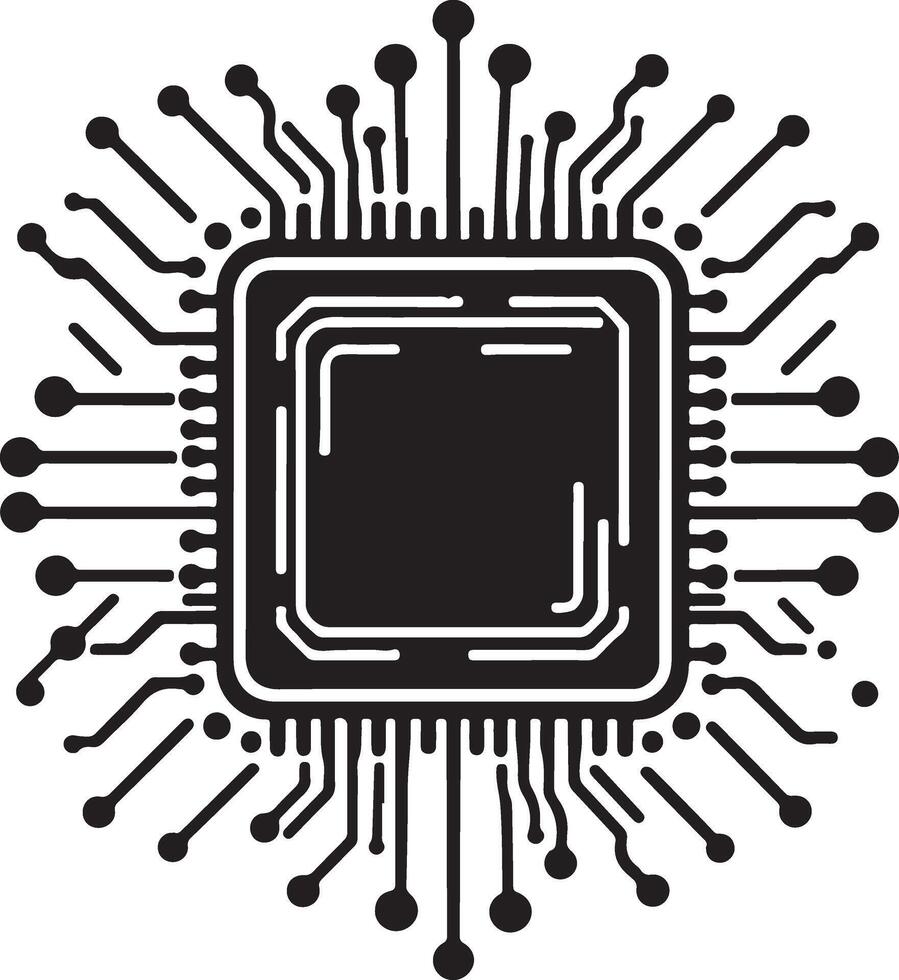 Computer Chip Silhouette Royalty-Free Photos and Stock Images vector