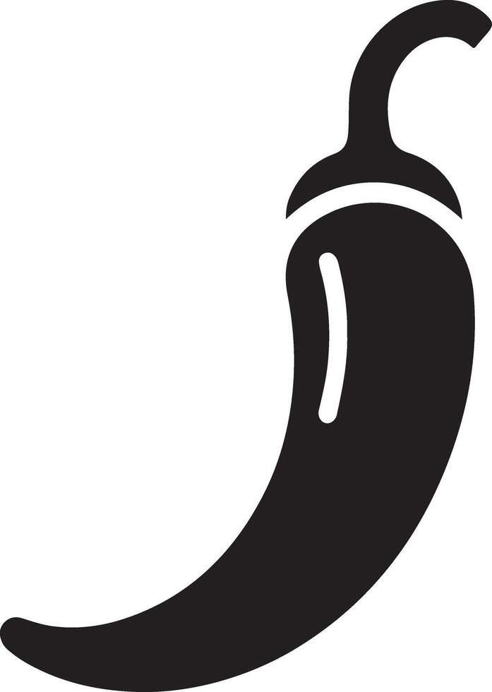 Black and white hot chilli pepper silhouette vector