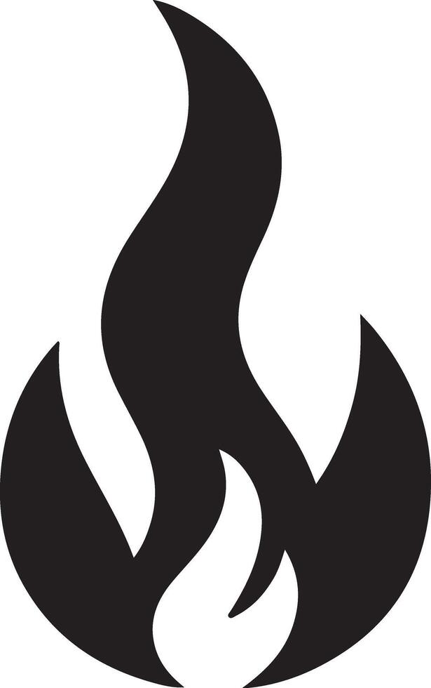 Fire icon flame symbol fireplace silhouette Image vector