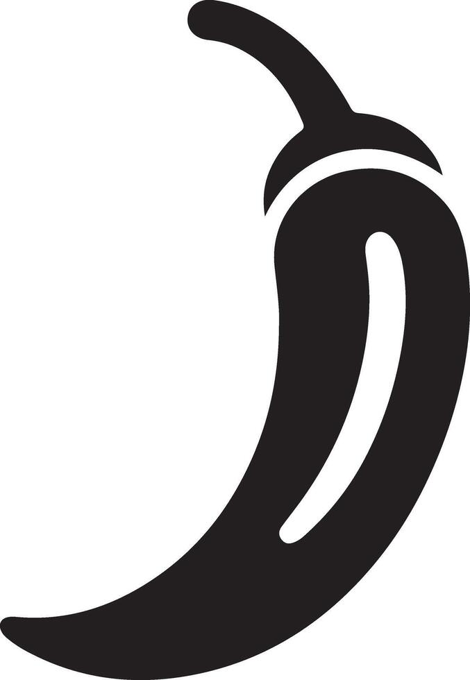 Black and white hot chilli pepper silhouette vector