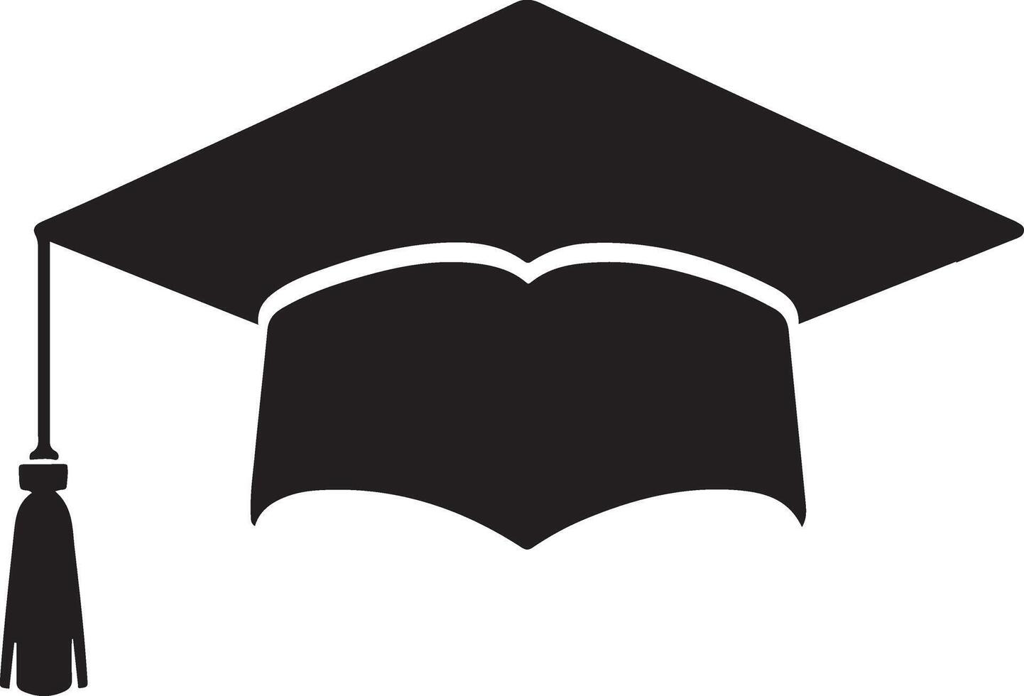 Graduation Cap Silhouette On White Background vector
