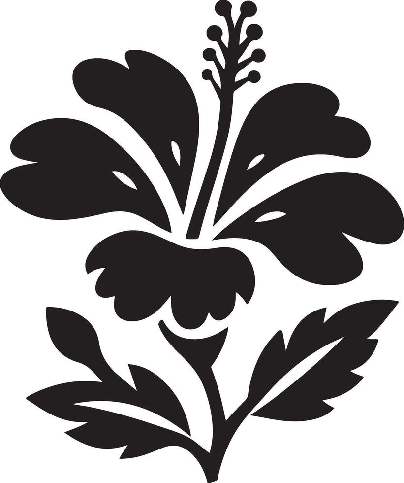 Hibiscus Silhouette Art vector