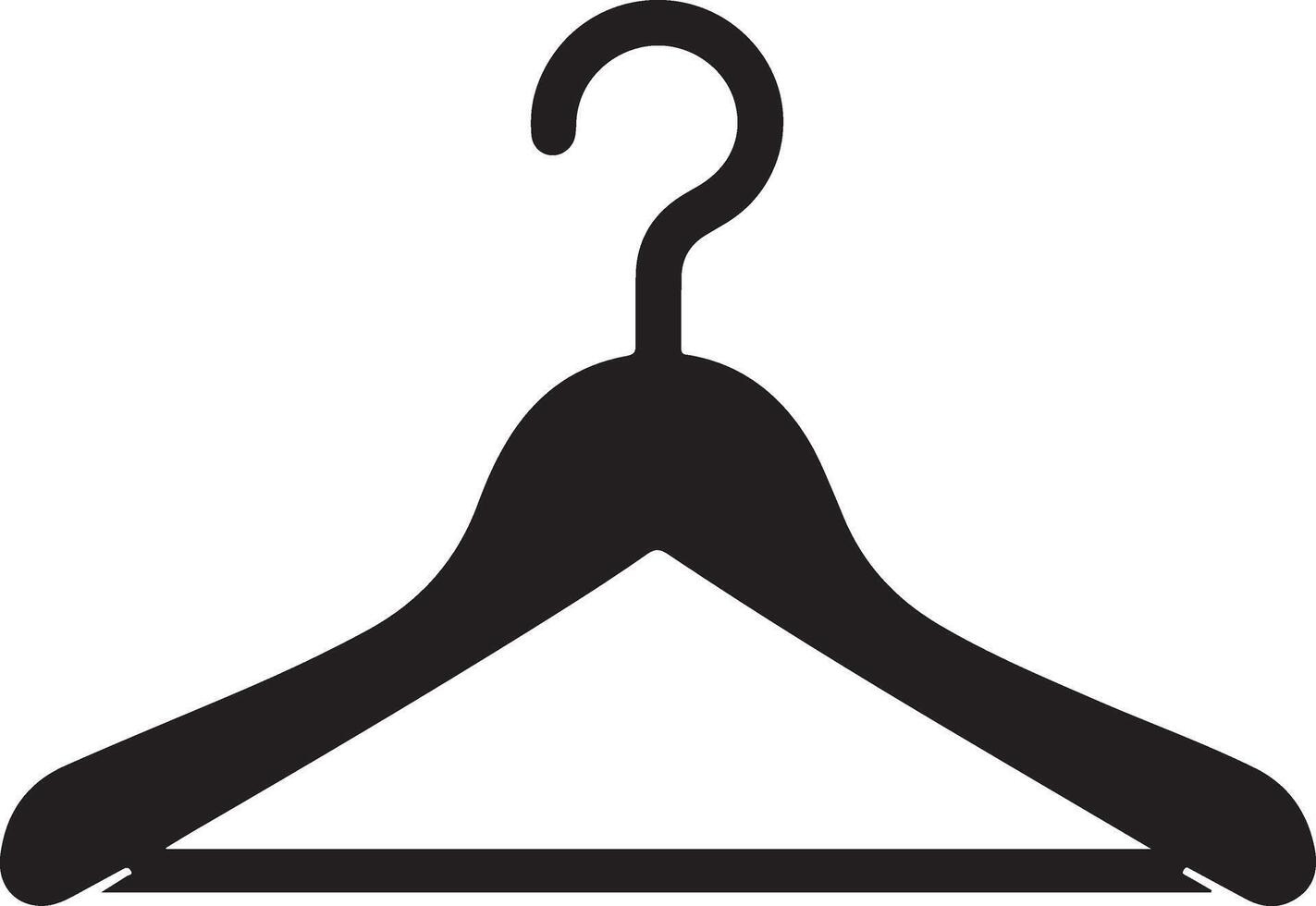 hanger silhouette in simple style Coat hanger icon Front view vector
