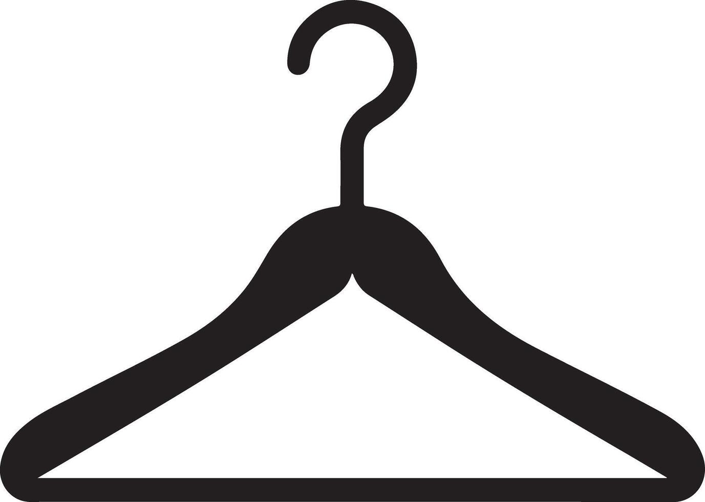 Clothes hanger silhouette flat illustration isolated on white background vector