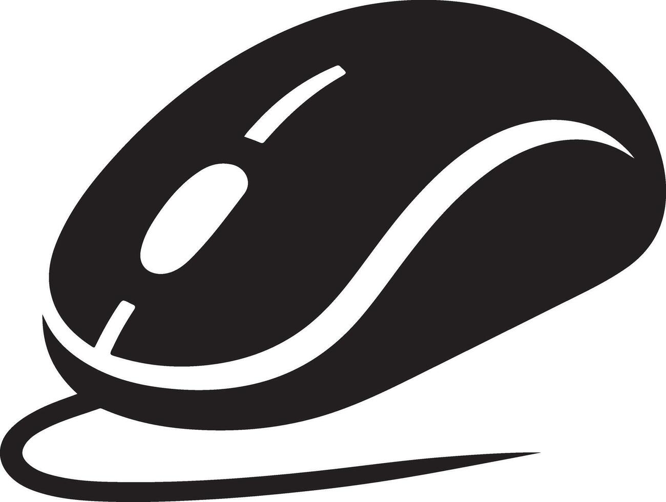 Wired computer mouse silhouette icon. . vector
