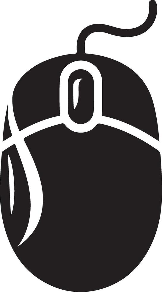 Silhouette computer mouse on white background Image vector