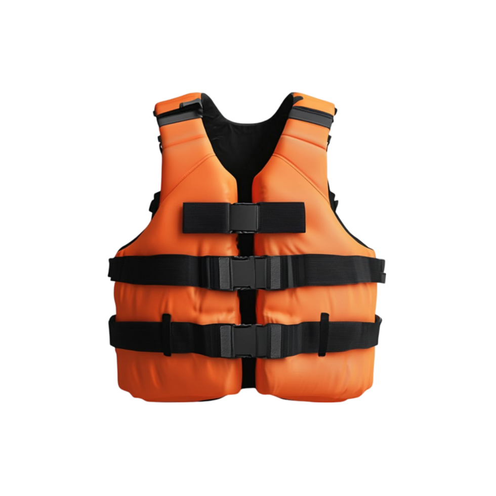 Life Vest Safety Equipment on Transparent Background. png
