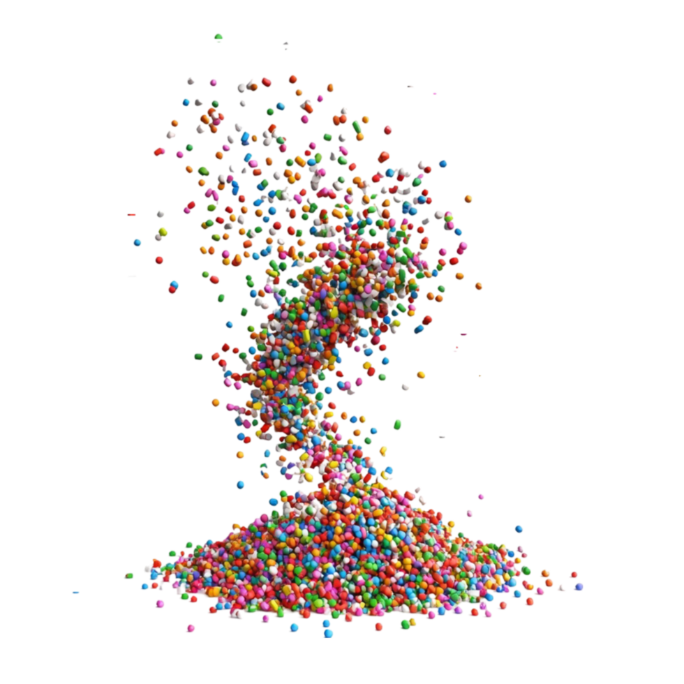Colorful Sprinkles Pile on Transparent Background. png