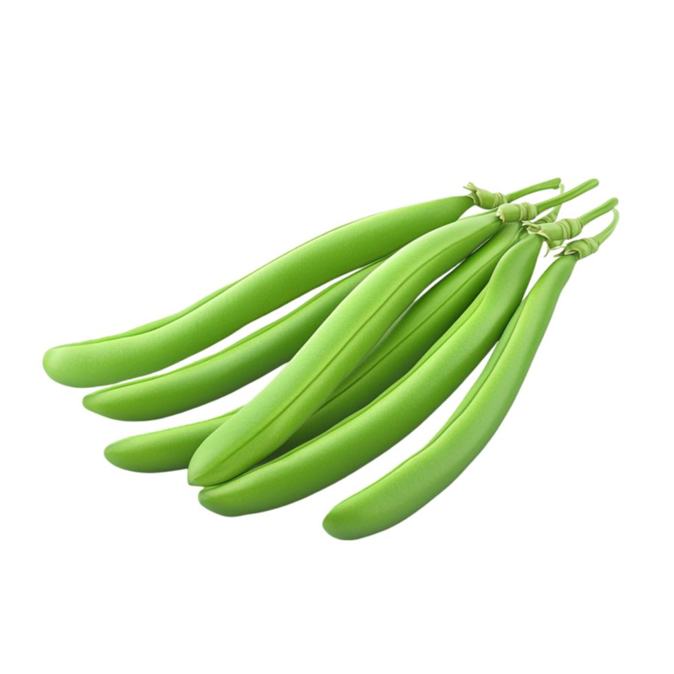 Fresh Green Beans on Transparent Background. png