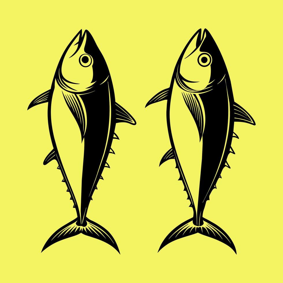 Twin Tuna Silhouette vector