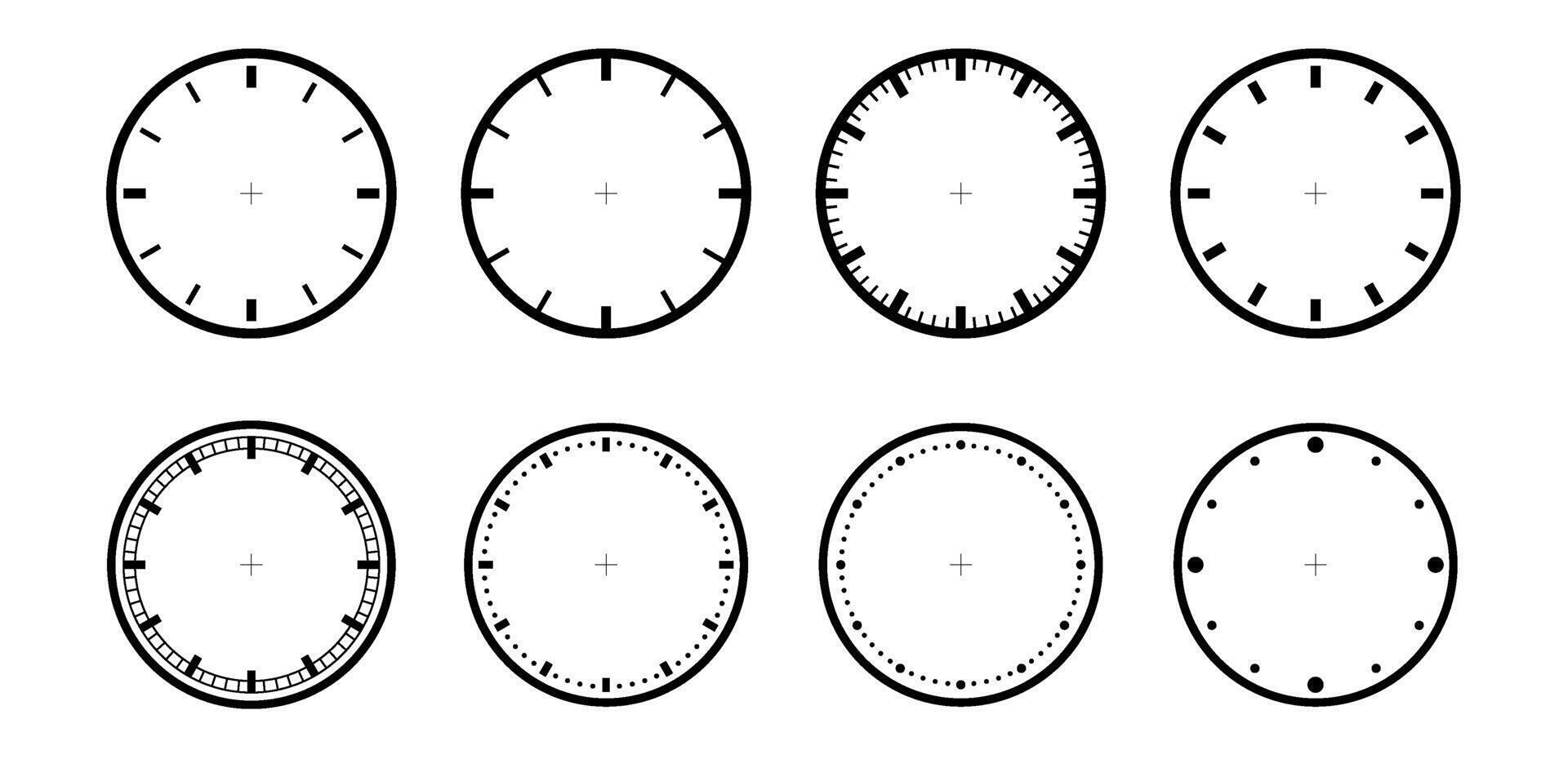 Clock face template isolated. Timer or Stopwatch. Blank Measuring Circle Scale Illustration vector