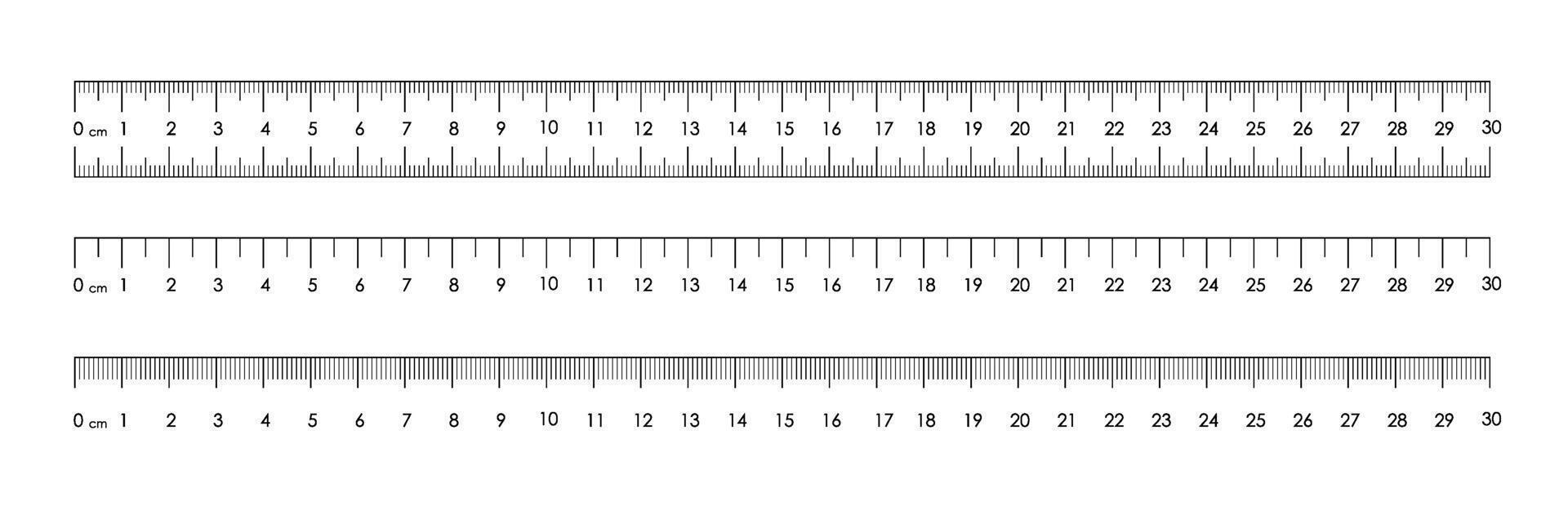 Ruler blank isolated. Measuring tool. Ruler Graduation template. Size indicator units vector