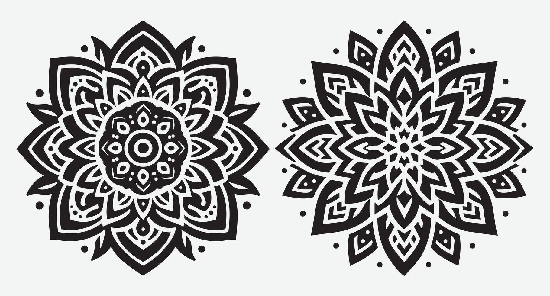 Charming Floral Mandala Silhouettes for Eye-Catching Event Backgrounds vector