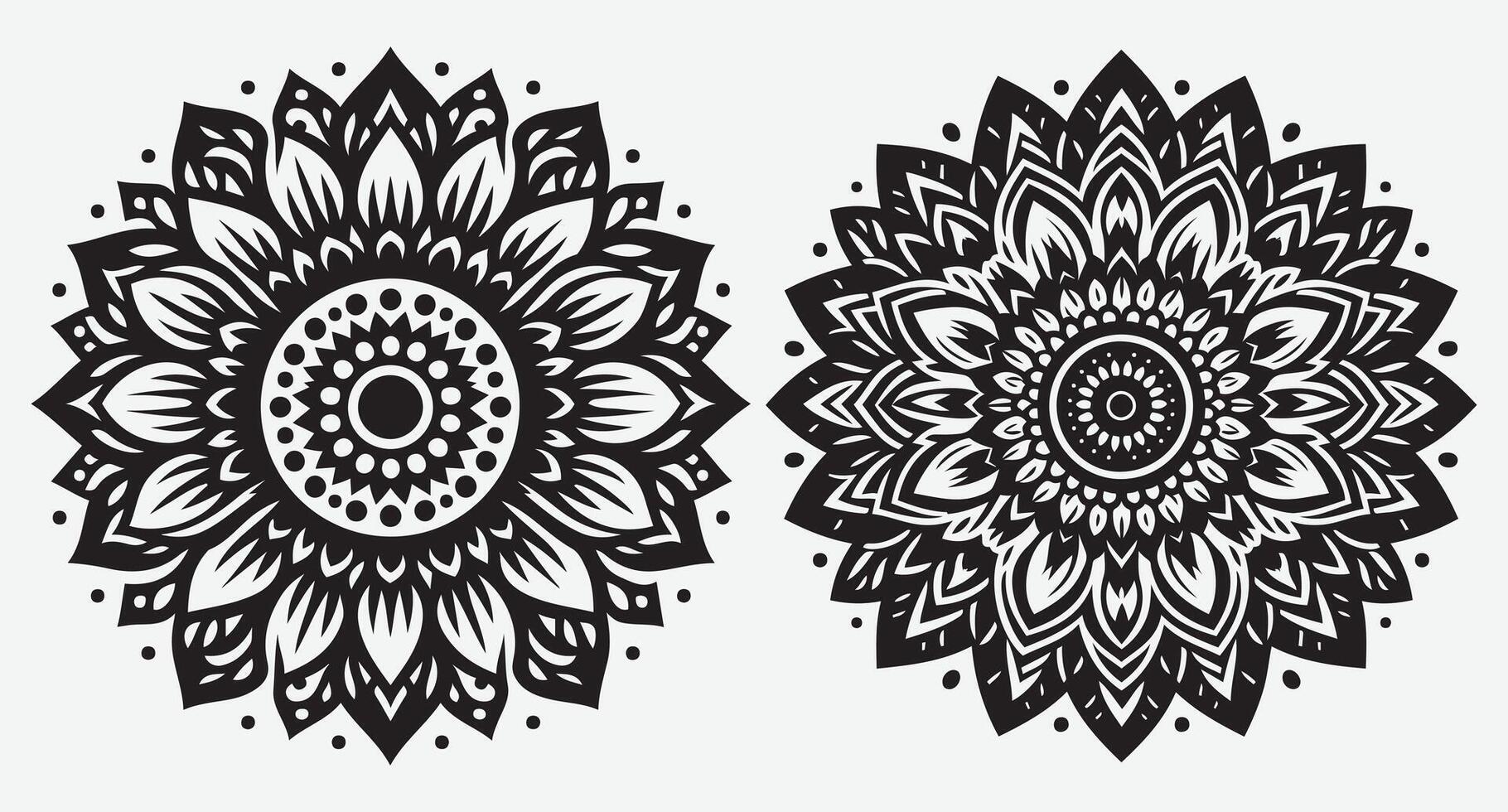 Beautiful Floral Mandala Patterns for Enchanting Wedding Decor Ideas vector