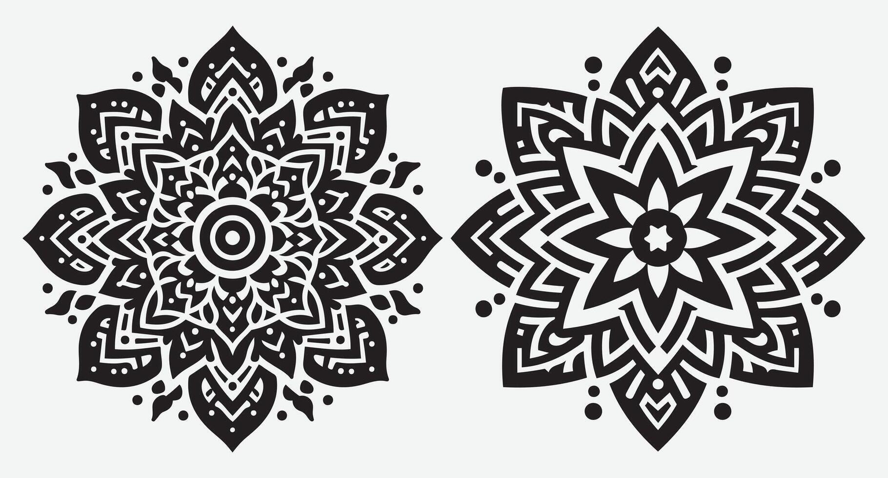 Captivating Floral Mandala Silhouettes for Vibrant Backgrounds and Cards vector