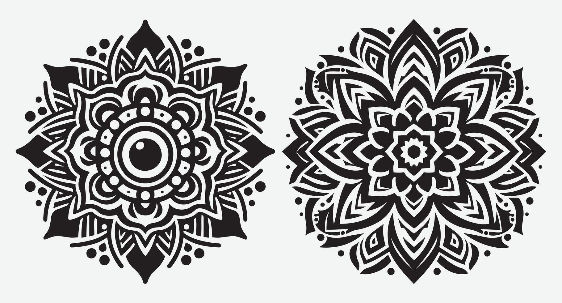 Stunning Floral Mandala Silhouettes for Creative Wedding Decor Ideas vector