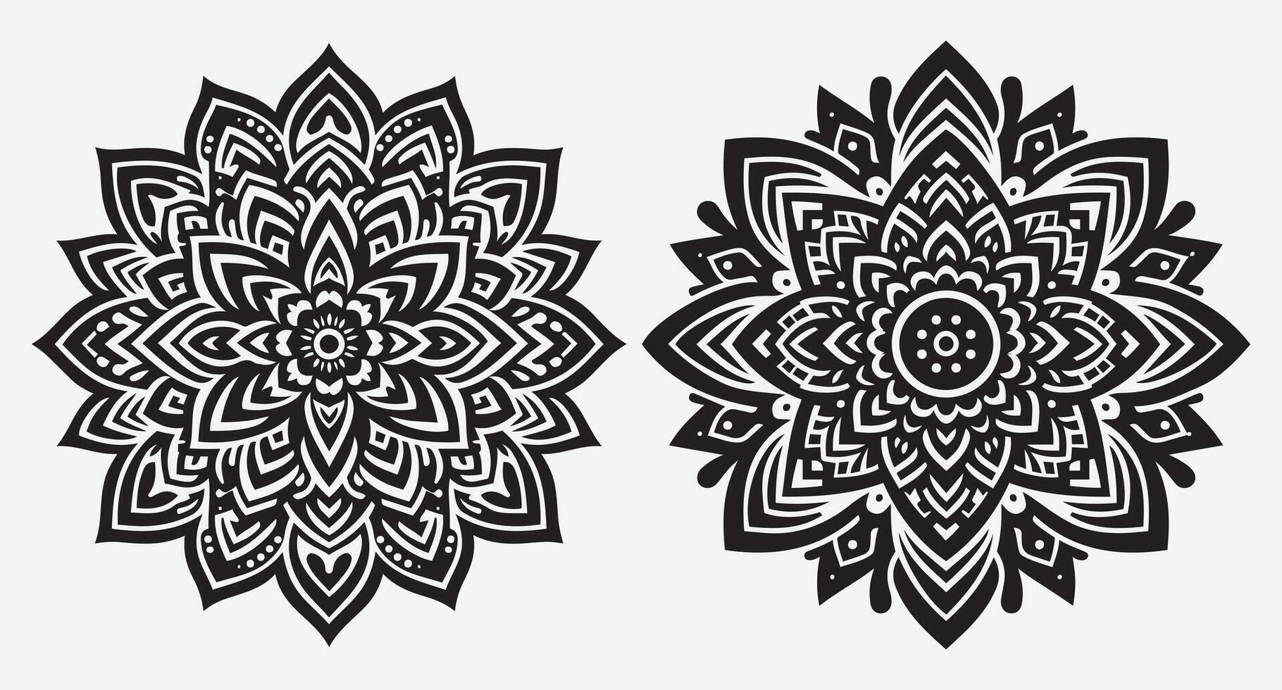 Diverse Floral Mandala Designs for Posters and Festival Celebrations vector