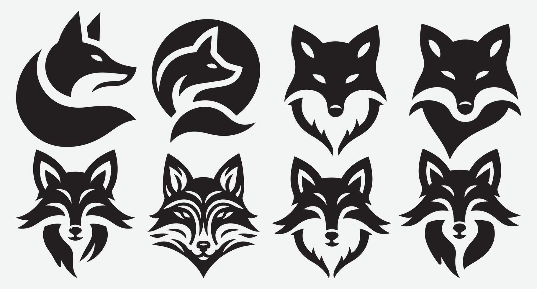 Versatile Fox Face Line Art Ideal for Multiple Graphic Applications vector
