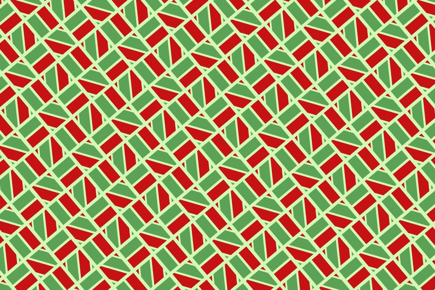 Xmas geometrical pattern for Christmas wrapping paper. Red and green square design vector
