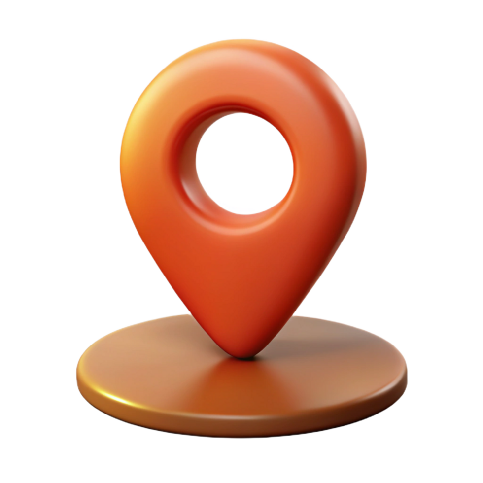 Distinctive 3D Location Icon with Fine Rendering and Transparent Background, Tailored for High End Digital Design Projects png