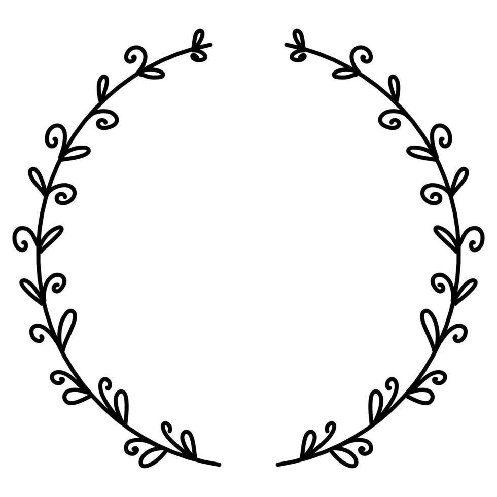 Beautiful wreath with foliage and twigs. vector
