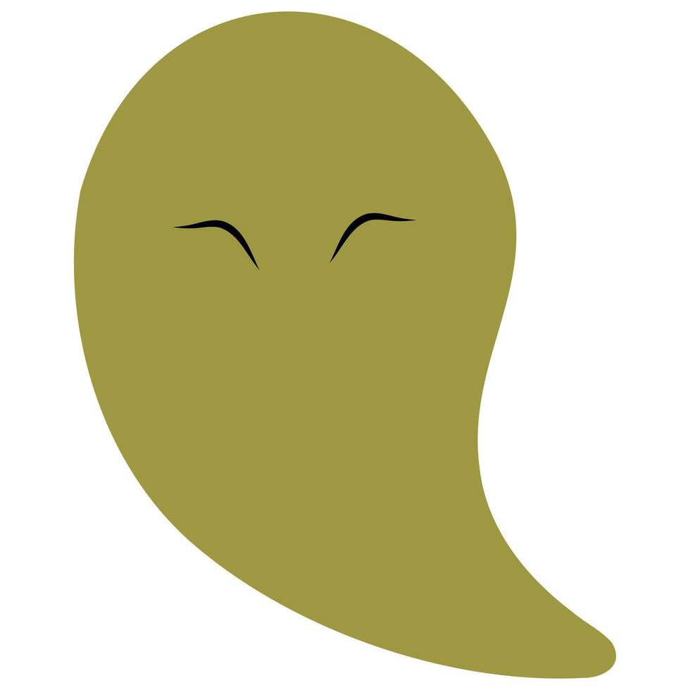 Hand drawn green ghost illustration vector