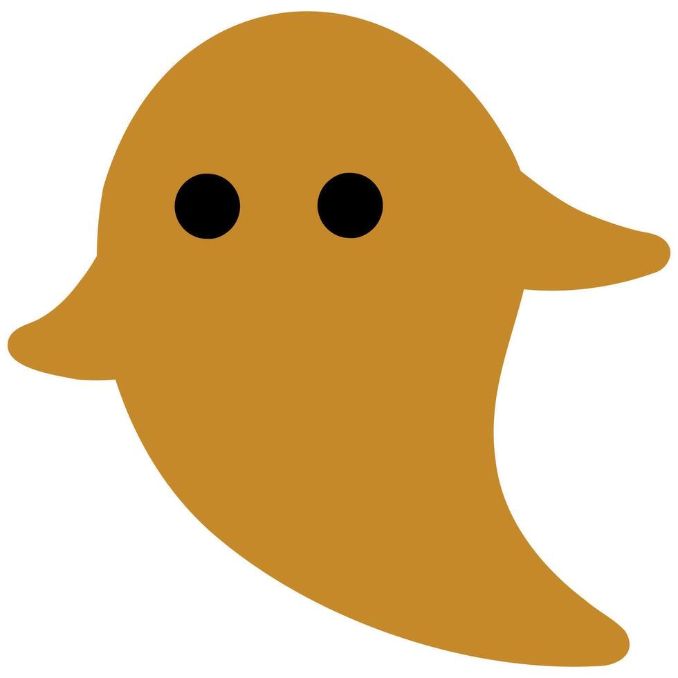 Hand drawn orange ghost illustration vector
