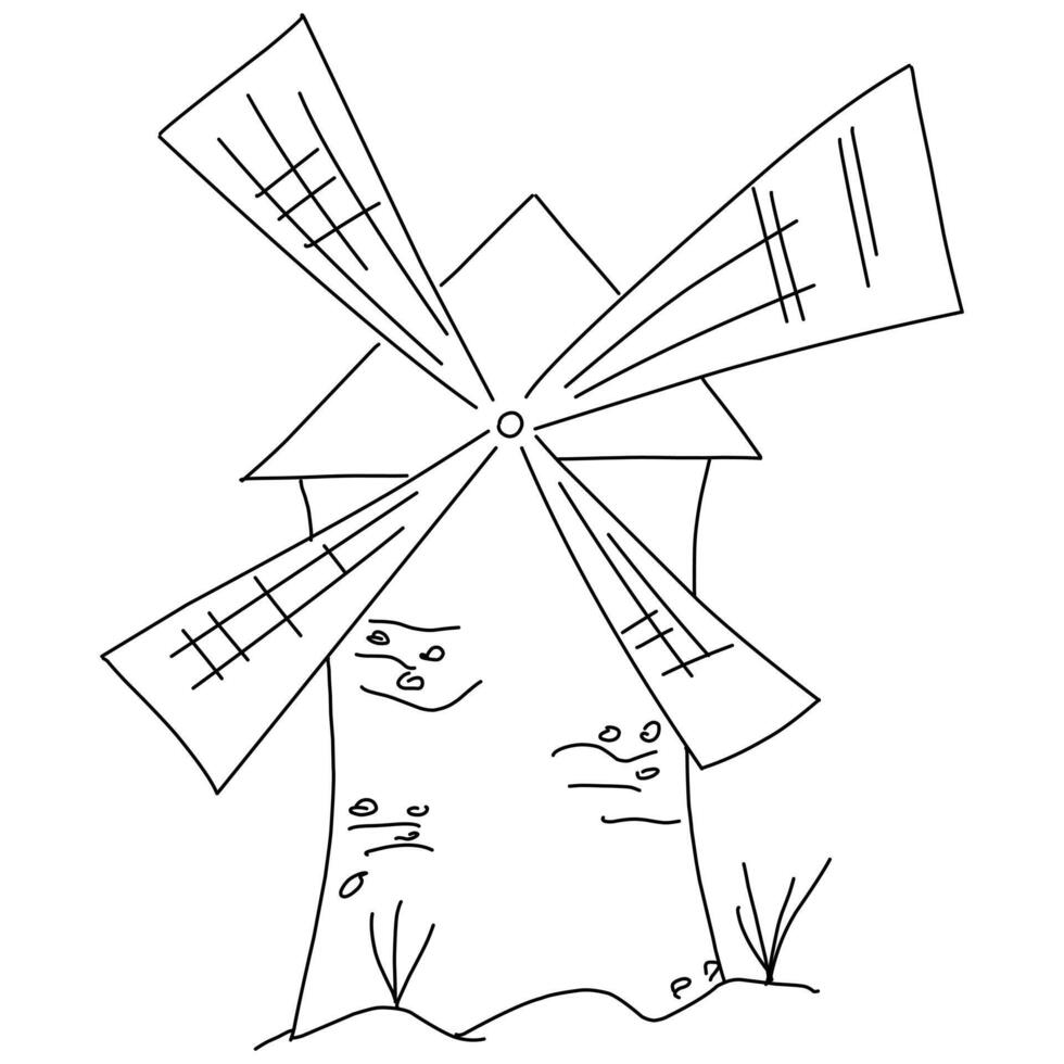 Mill Illustration on a white background vector