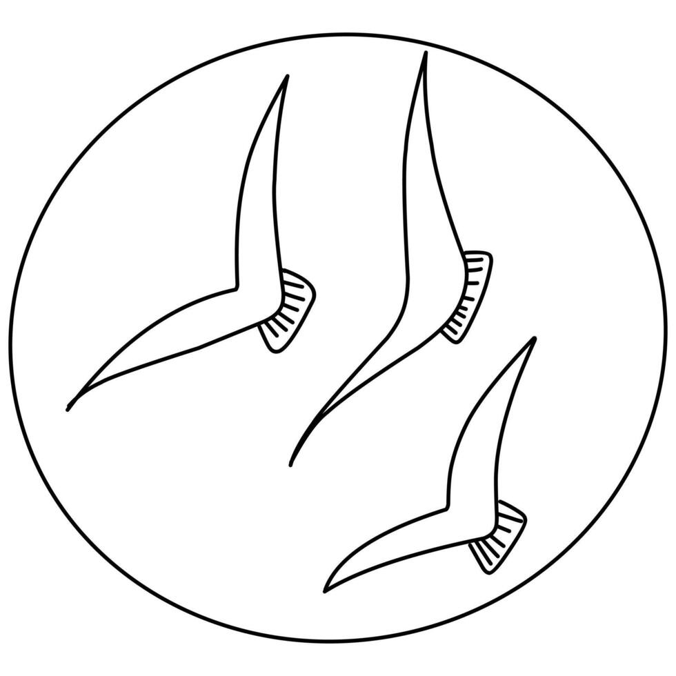 Flock of seagulls Illustration on a white background vector