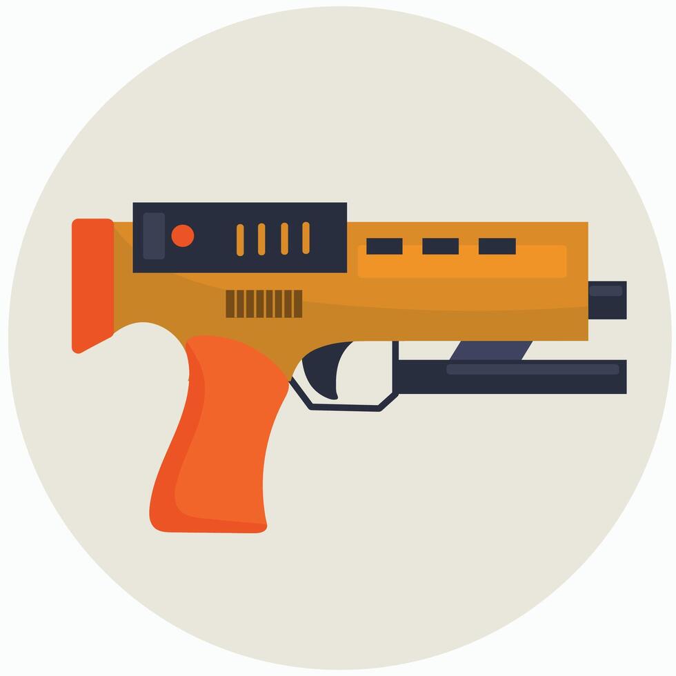 Laser, blaster, futuristic weapon gun icon clipart avatar logotype isolated illustration vector
