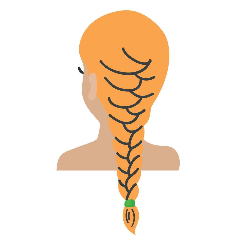 French braid icon clipart avatar logtotype isolated illustration vector