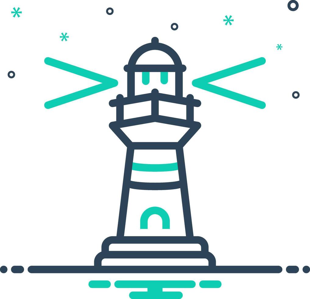 Mix icon for lighthouse vector
