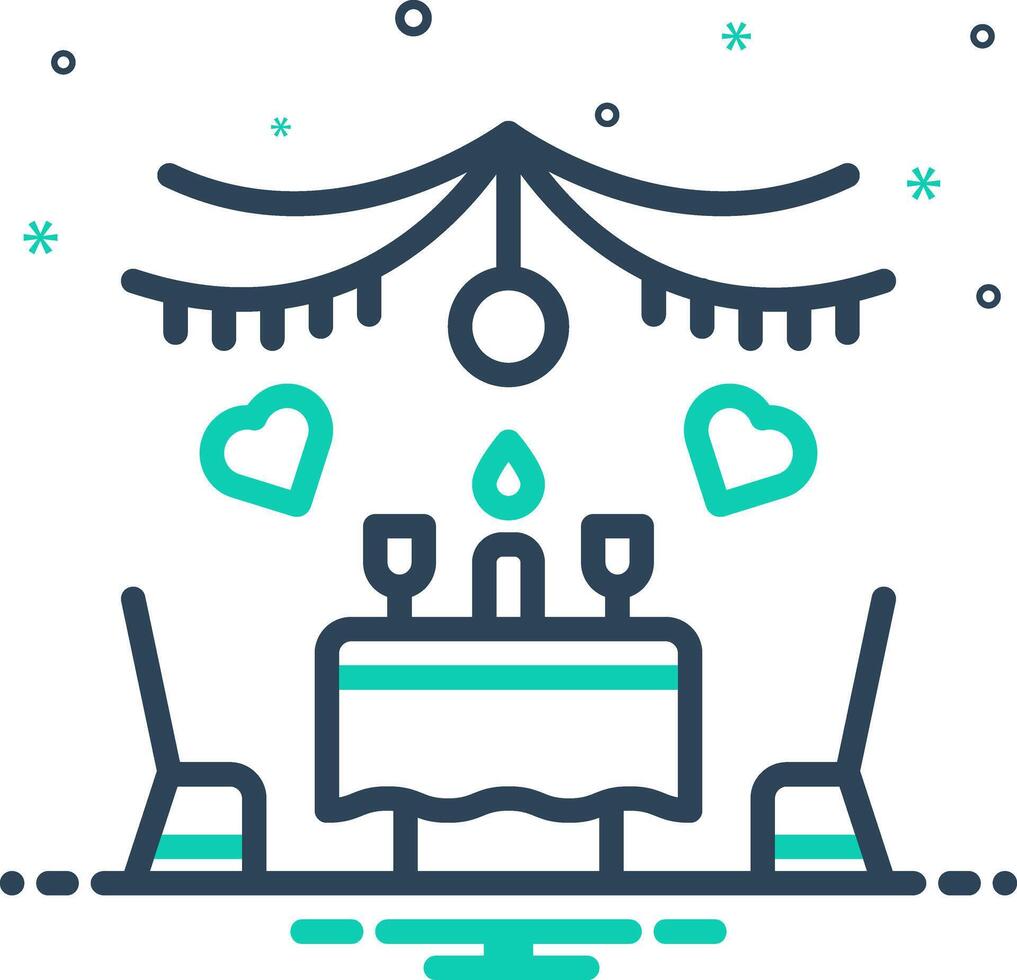 Mix icon for romantic night vector